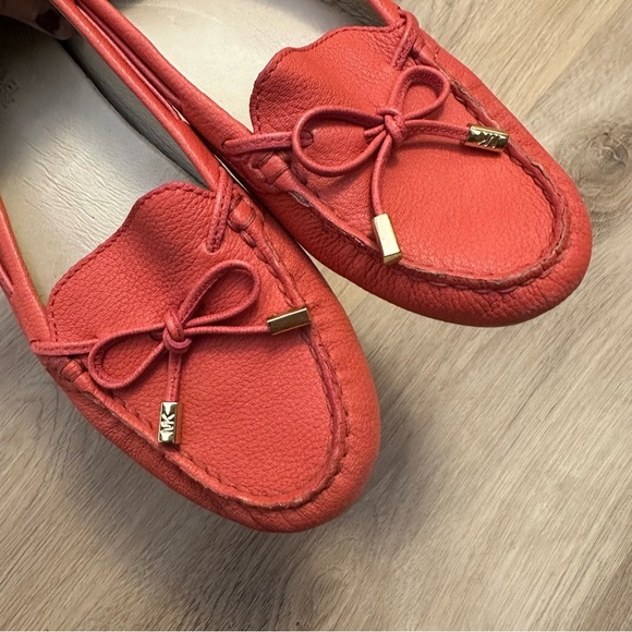 Michael Kors Sutton Moccasin Leather Loafers Size 7 Persimmon - Picture 3 of 6